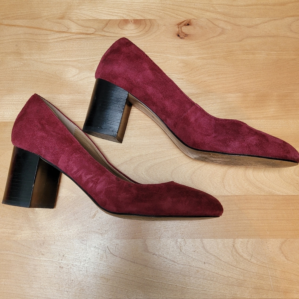 ADRIENNE VITTADINI | BURGANDY SUEDE HEELS, SZ 9M